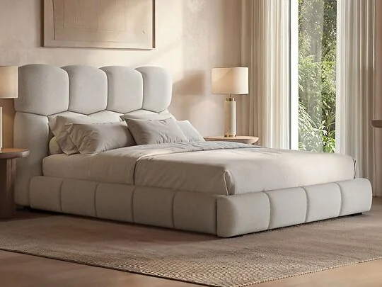 SOLACE+CO Irma cream chenille marshmallow bed