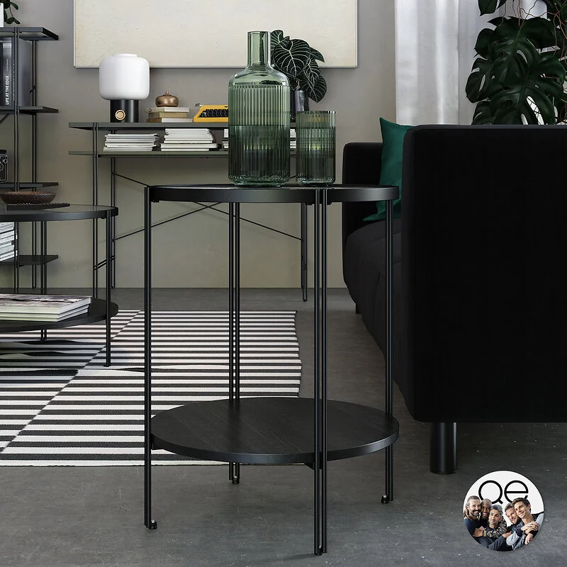 Dorel Wainwright Round End Table Black Oak view 4