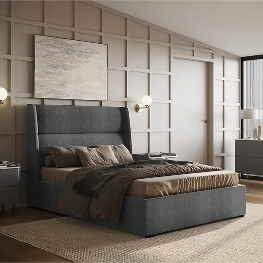 Flair Grey Fabric Rumba Ottoman Bed