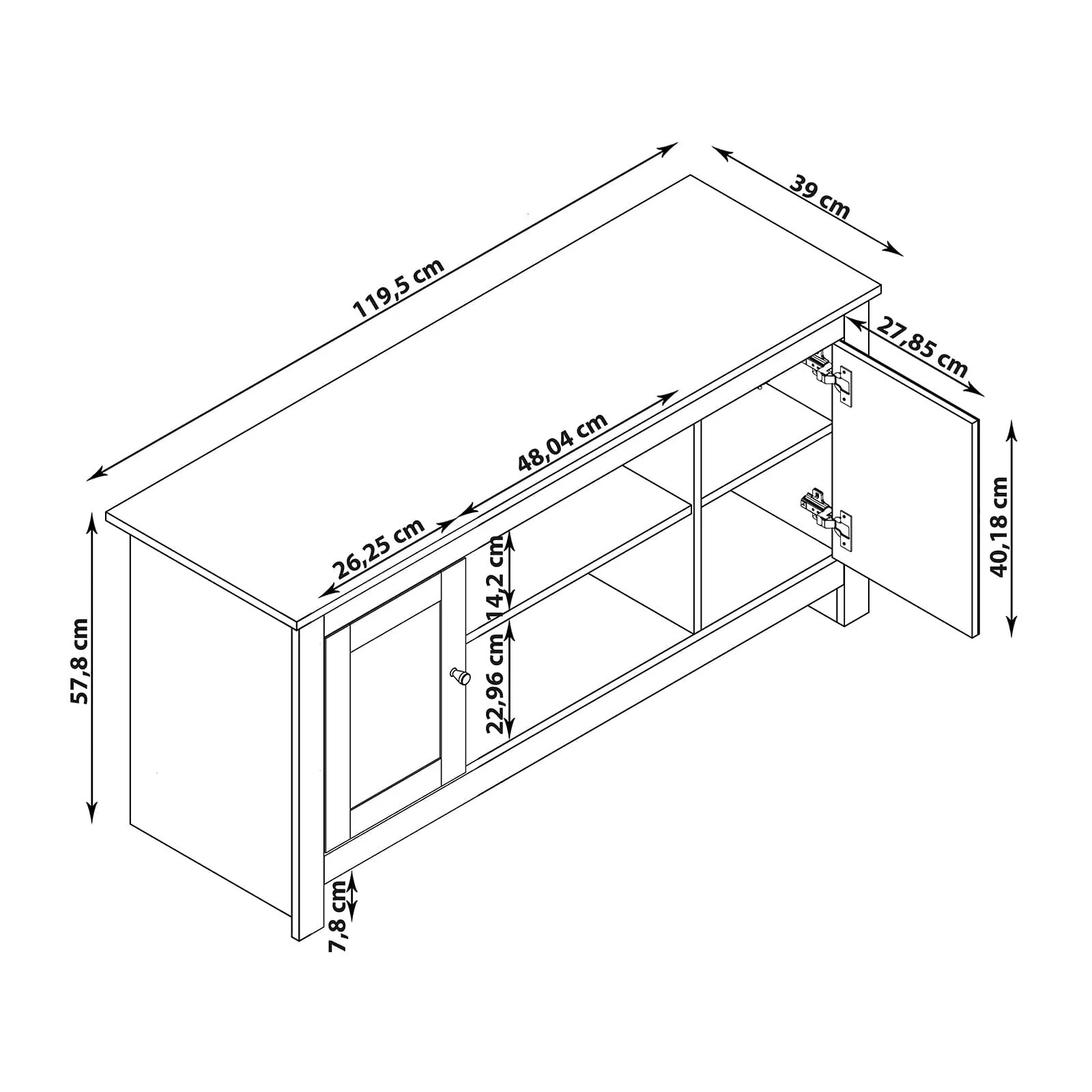 Dorel LOFT24 Emerald 2 Door TV Stand view 2